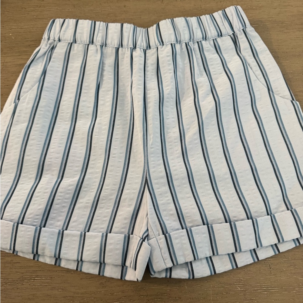 Kids Blue and White Striped Shorts‎